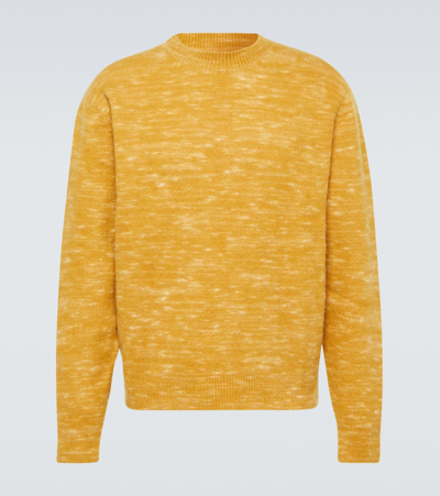 Shop The Elder Statesman Jasper Cashmere And Mohair-blend Sweater In Yellow