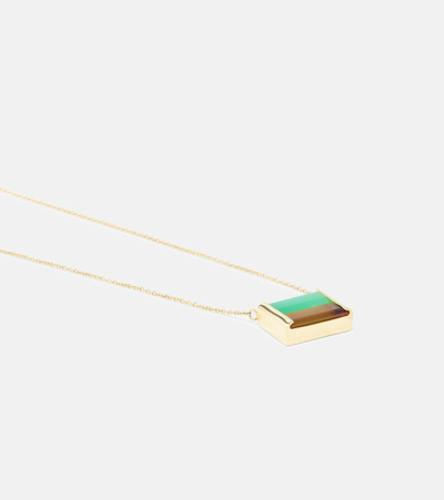Aliita Bi Maxi 9kt Gold Necklace With Chrysoprase And Citrine In Gold