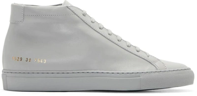 Shop Common Projects Grey Original Achilles Mid-top Sneakers