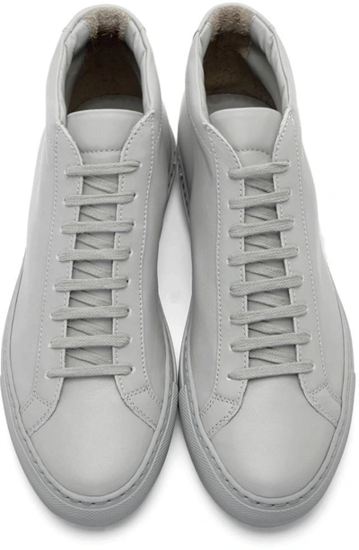 Shop Common Projects Grey Original Achilles Mid-top Sneakers