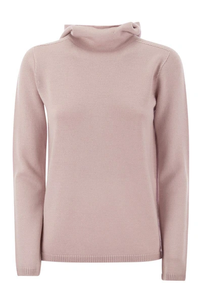 Shop 's Max Mara Paprica - Turtleneck Sweater With Hood In Pink