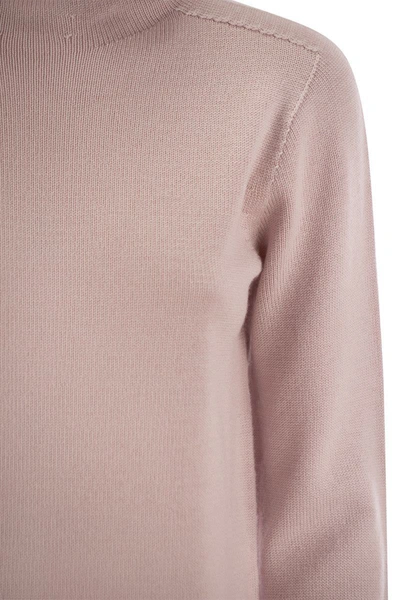 Shop 's Max Mara Paprica - Turtleneck Sweater With Hood In Pink