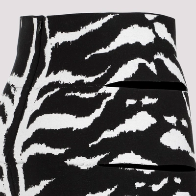 Shop Alaïa Zebra Pencil Skirt In Black