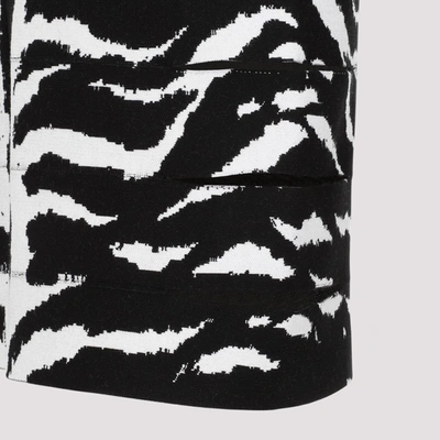 Shop Alaïa Zebra Pencil Skirt In Black