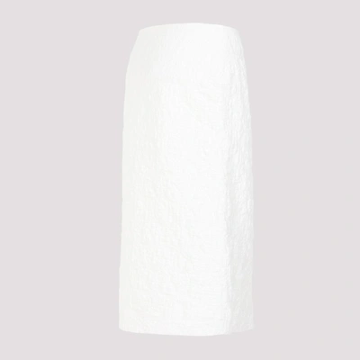 Shop Jil Sander Cotton Midi Skirt In White