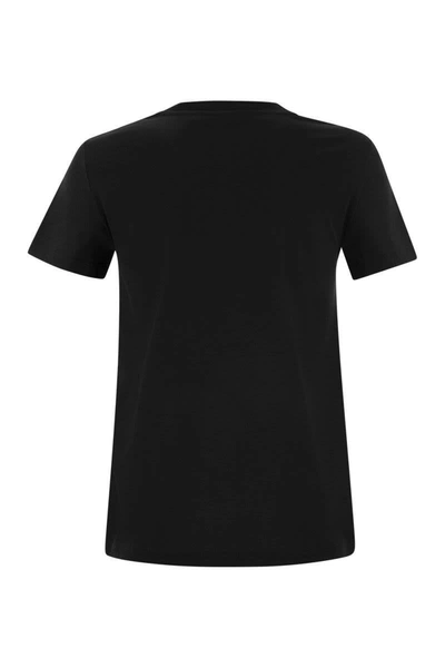 Shop Max Mara Elmo - Short-sleeved T-shirt With Embroidery In Black