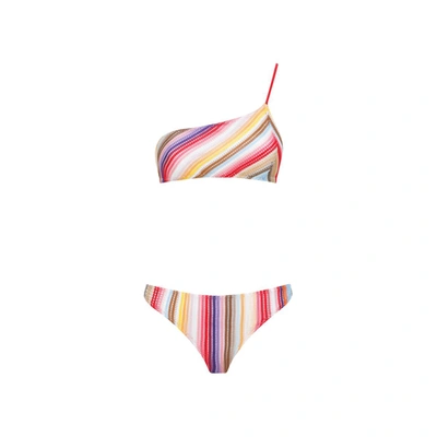 Shop Missoni Viscose Bikini Swimwear In Multicolour