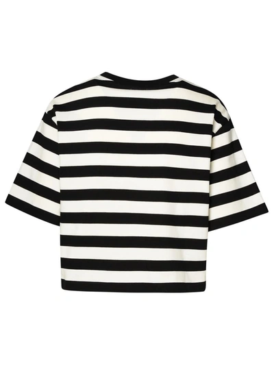 Shop Patou Two-tone Cotton T-shirt In Black