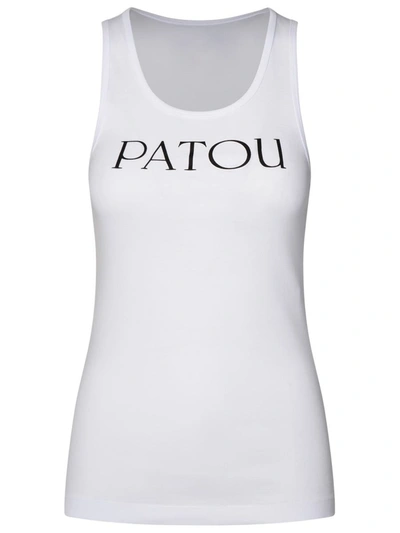 Shop Patou White Cotton Tank Top