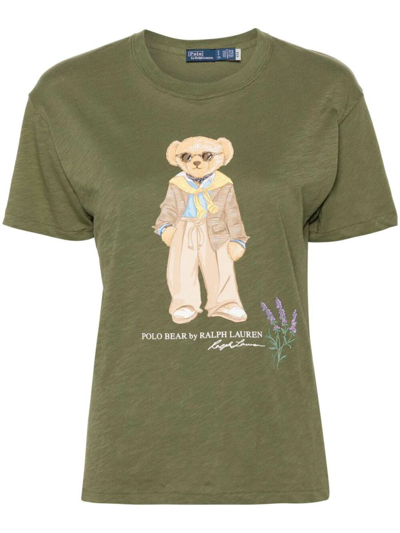 Shop Polo Ralph Lauren T-shirt Polo Bear Clothing In Green