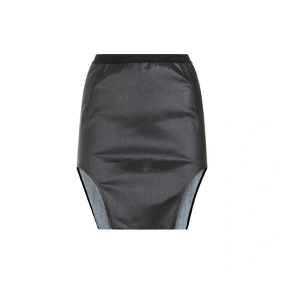 Shop Rick Owens Diana Denim Mini Skirt In Black