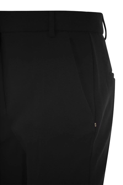 Shop Sportmax Pontida - Compact Jersey Trousers In Black