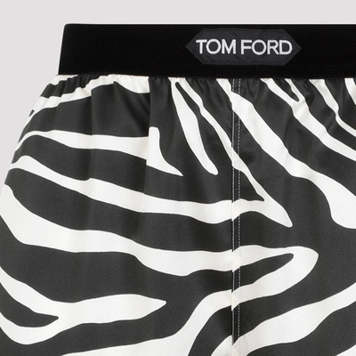 Shop Tom Ford Silk Pj Shorts Pants In Nude & Neutrals