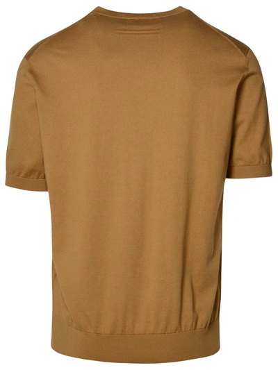 Shop Zegna Brown Cotton T-shirt