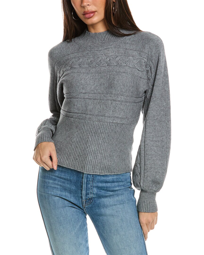 Shop Rain + Rose Mock Neck Sweater In Grey