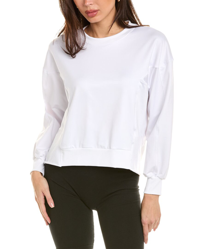 Shop Lucky In Love Ruched Back Sweatshirt In White