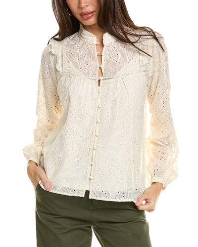 Shop Johnny Was Palmas Ricas Silk-blend Blouse In White