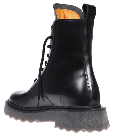 Off-white Man Ankle Boots Black Size 12 Soft Leather In Black