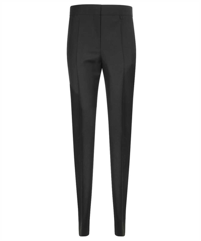 Shop Givenchy Wool Blend Trousers In Black