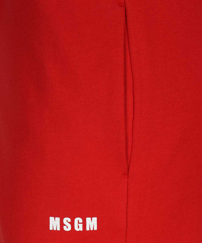 Shop Msgm Logo Print Sweatpants In Red