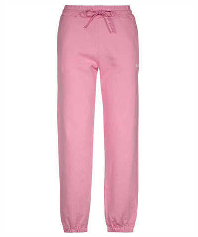 Shop Msgm Logo Print Sweatpants In Pink