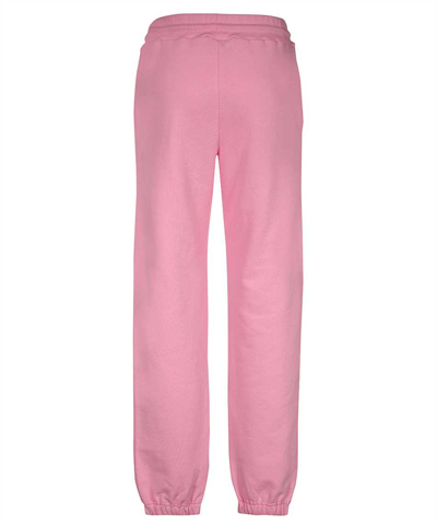 Shop Msgm Logo Print Sweatpants In Pink