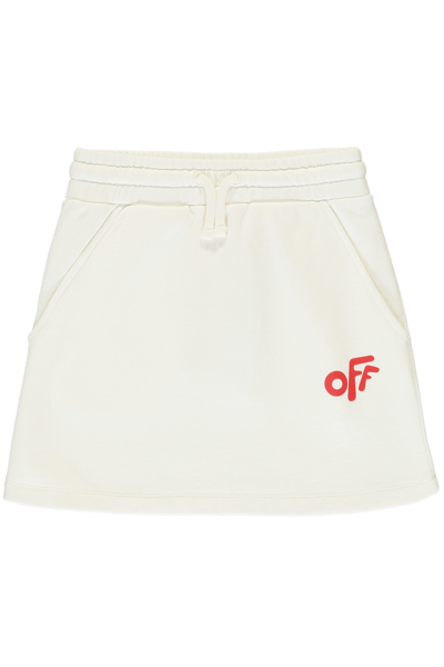 Shop Off-white Cotton Mini-skirt In White