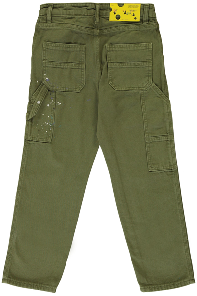 Shop Off-white Cotton Cargo-trousers In Green