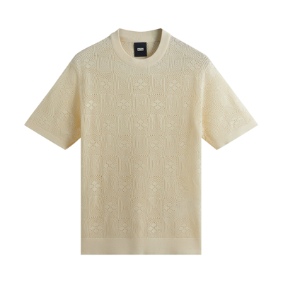 Pre-owned Kith Tilden Crochet Shirt 'sandrift' In Cream