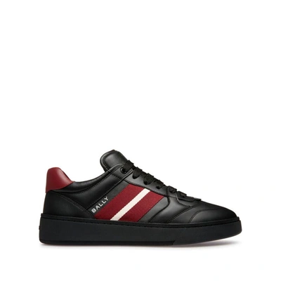 Shop Bally Sneakers In Black/red