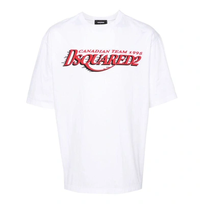 Shop Dsquared2 T-shirts In White/red