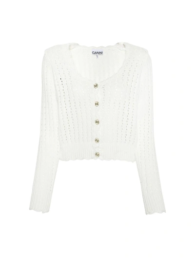 Shop Ganni Sweater In White
