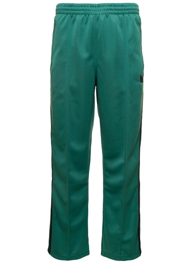 Shop Needles Track Pants With Side Stripe In Green Technical Fabric Man
