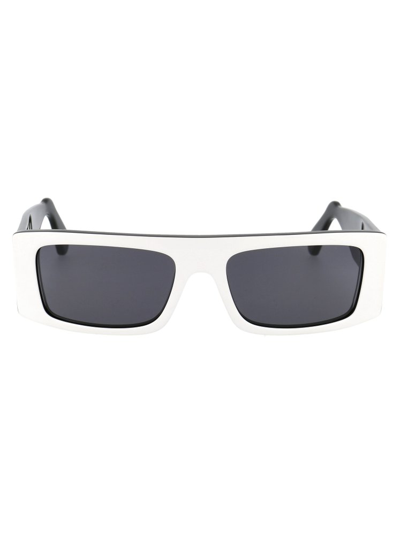 Shop Gcds Rectangular Frame Sunglasses In White