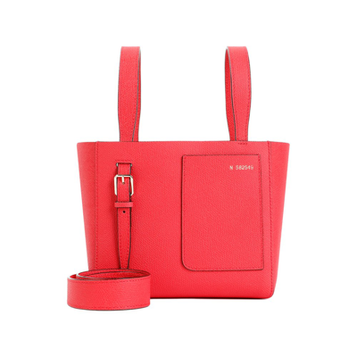 Shop Valextra Mini Soft Bucket Bag In Red