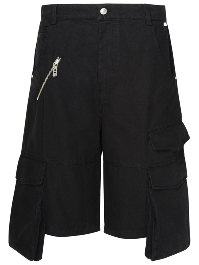 Shop Gcds Ultracargo Logo Patch Bermuda Shorts In Black