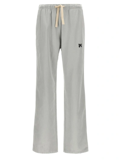 Shop Palm Angels 'monogram Travel' Pants In Gray