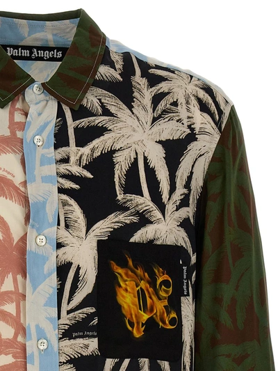 Shop Palm Angels 'patchwork Palms' Shirt In Multicolor