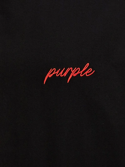 Shop Purple Brand Logo Embroidery T-shirt In Black