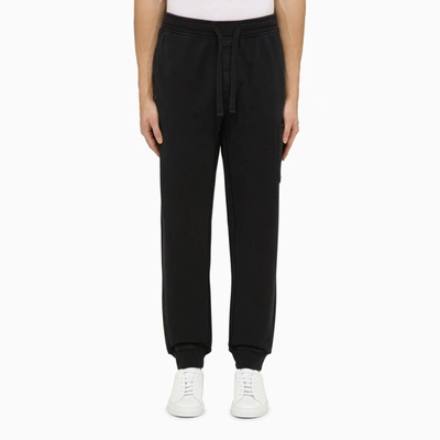 Shop Stone Island Navy Cotton Jogging Pants In Blue