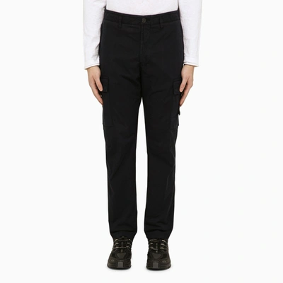 Shop Stone Island | Navy Regular Trousers In Cotton In Blue