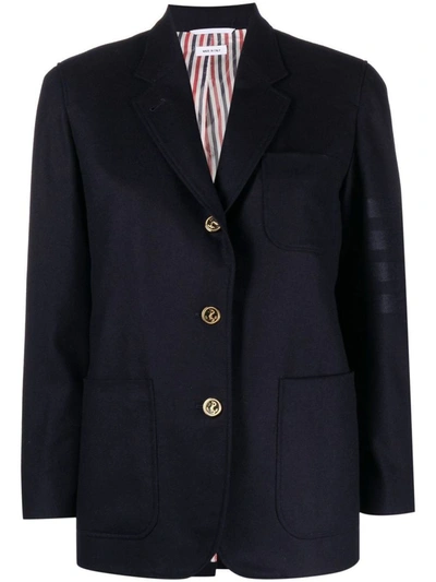 Shop Thom Browne Jacket Clothing In Blue