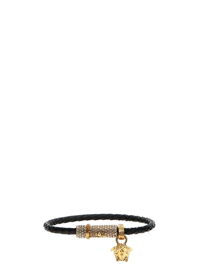 Shop Versace 'medusa' Bracelet In Black