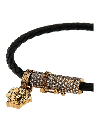 Shop Versace 'medusa' Bracelet In Black