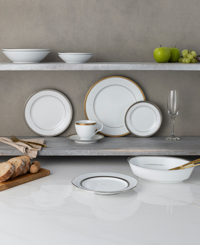 Shop Noritake Charlotta Platinum 30-piece Dinnerware Set, Service For 6 In White
