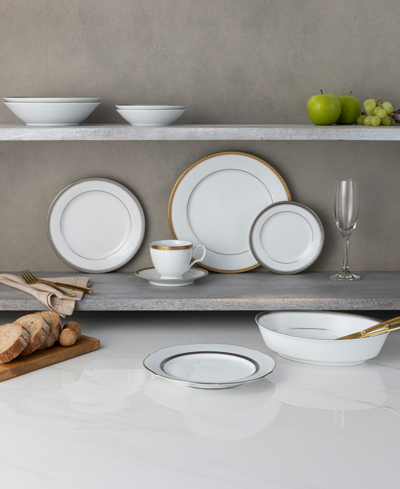 Noritake Charlotta Platinum 30-piece Dinnerware Set, Service For 6 In White