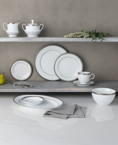 Noritake Charlotta Platinum 30-piece Dinnerware Set, Service For 6 In White