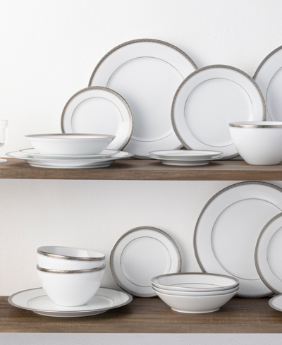Noritake Charlotta Platinum 30-piece Dinnerware Set, Service For 6 In White