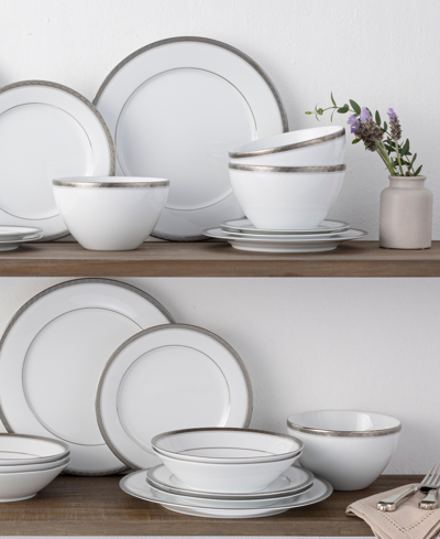 Noritake Charlotta Platinum 30-piece Dinnerware Set, Service For 6 In White