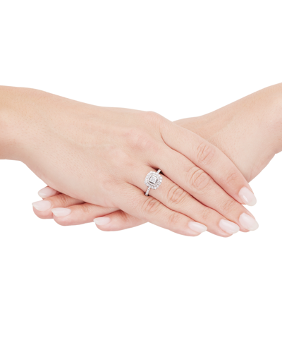 Macy's Diamond Princess Double Halo Engagement Ring (1 Ct. T.w.) In 14k White Gold In White Gold